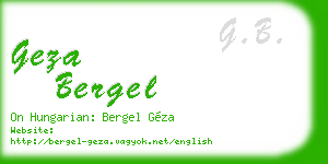 geza bergel business card